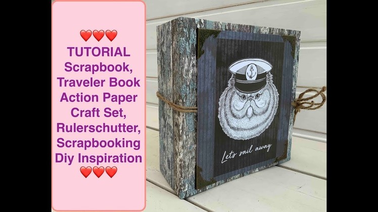 TUTORIAL Scrapbook,Traveler Book Action Paper Craft Set, Rulerschutter, Scrapbooking Diy Inspiration