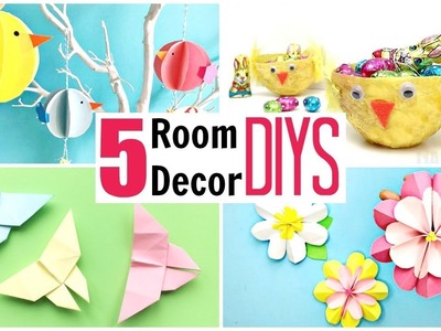5 SUPER EASY ROOM DECOR IDEAS FOR KIDS for Easter & Spring! DIY Paper Crafts & Tutorial