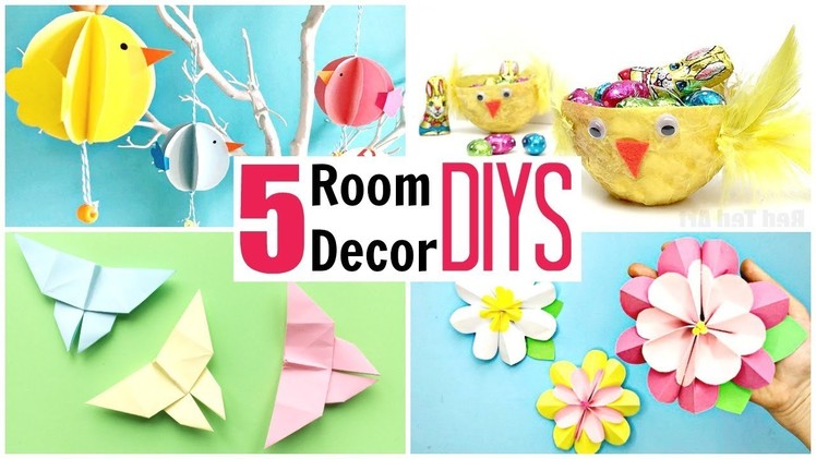 5 SUPER EASY ROOM DECOR IDEAS FOR KIDS for Easter & Spring! DIY Paper Crafts & Tutorial