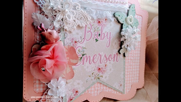 Baby Girl Mini Album featuring Tonic Studios Memory Book Maker Dies