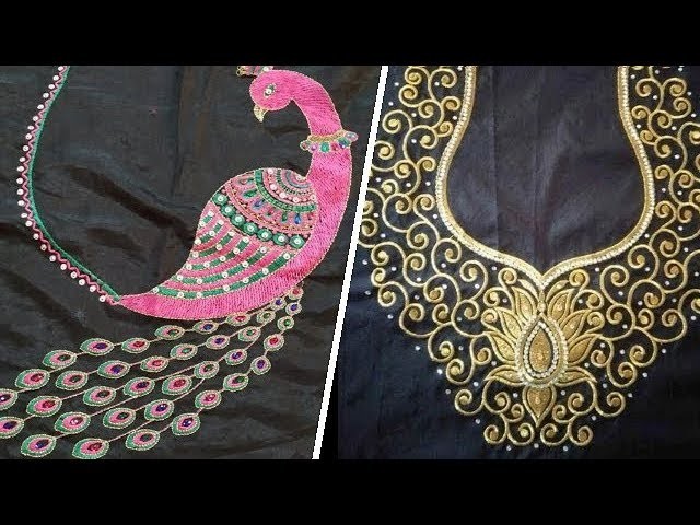 Computerized Embroidery Blouse Neck Designs #01