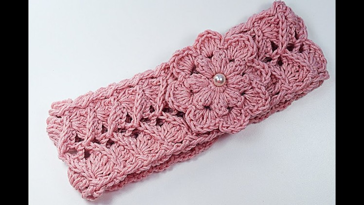 Crochet head ribbon for girl #crochet #crochet very easy
