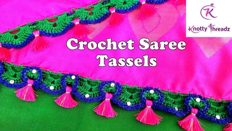 Crochet Saree Tassels | Flower Design with Explanation | Saree Kuchu | www.knottythreadz.com