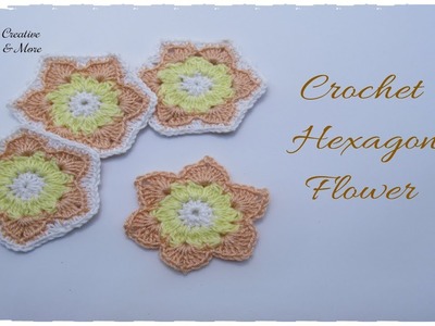 Crochet Small Hexagon Flower | Flower Applique'
