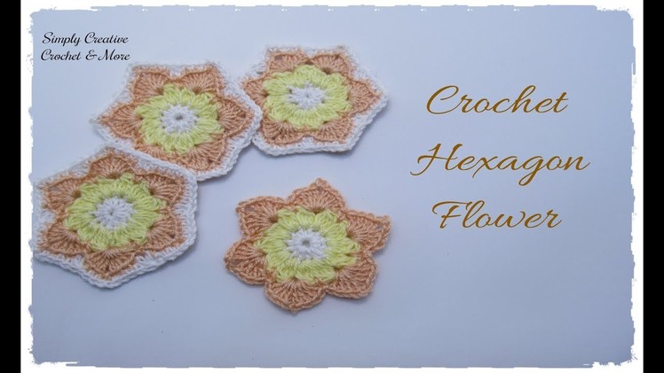Crochet Small Hexagon Flower | Flower Applique'