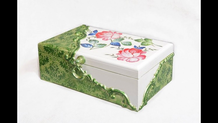 Decoupage box with rice paper & silicone molds-DIY