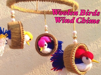 DIY Bird Wall decor.  Love Birds crafts.Easy Woolen Bird Making.best out of waste