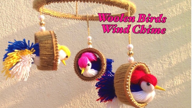 DIY Bird Wall decor.  Love Birds crafts.Easy Woolen Bird Making.best out of waste