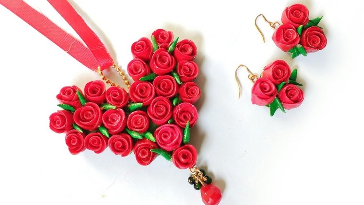 Floral Pendant | Red Rose Pendant Making | Valentine's Day Gift Idea For Her | DIY | Punekar Sneha