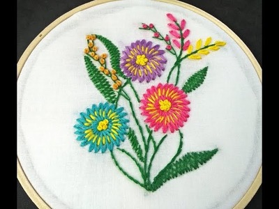 Hand Embroidery | Chemanthy Stitch Embroidery | Shefali Stitch Flower Embroidery |Flower Embroidery