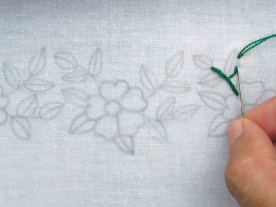Hand Embroidery, Easy Border Line Embroidery Tutorial, New Border Design