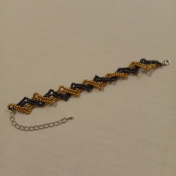 Handmade Golden Black Waving Bracelet