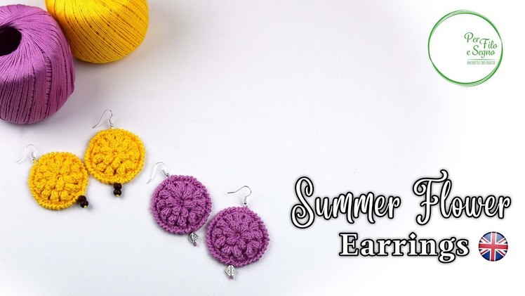 How to crochet a very easy Summer Flower earrings #orecchinimania