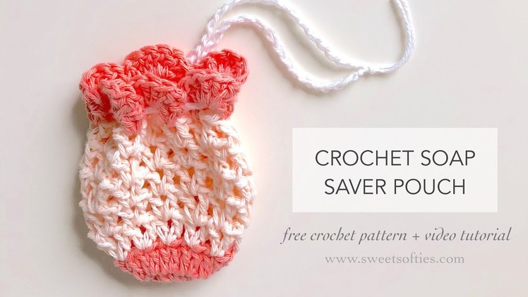 How to Crochet: SOAP SAVER POUCH || DIY Tutorial + Free Pattern (TEA ROSE SPA SET 3 of 4)