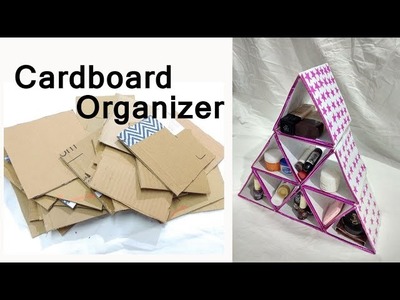 How To Make a Organizer with Cardboard | DIY Makeup Organizer | Cardboard Organizer