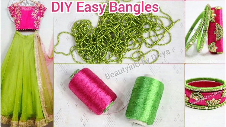 How To Make Designer Silk Thread Bangles At Home || Easy Bangles Making