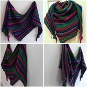Martha's Vineyard Asymmetrical Triangle Shawl Scarf Knitting Pattern