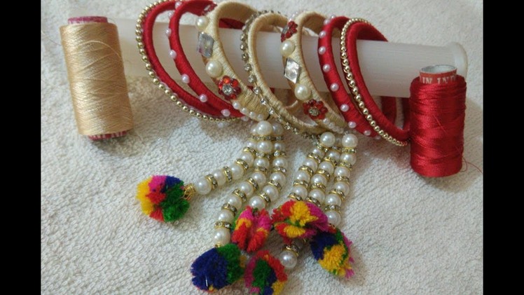 Latest silk thread latkan bangle ||silk thread bangle at home