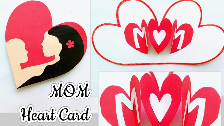Mother's Day Pop Up Heart Card.Heart Card for Mom.Handmade Mother's Day Card for Kids.Mom Card