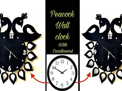 Peacock wall clock with cardboard.DIY wall clock.wall clock.diy  things.Fashion pixies