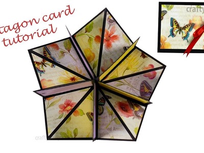 Pentagon pop up love card | Love card ideas | Decorating scrapbook and love box