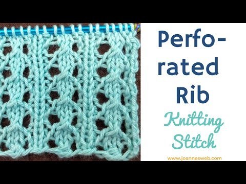 Perforated Rib Knitting Stitch Pattern