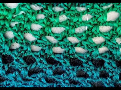 Sea Song Lace Stitch Loom Knit Flat panel for a Scarf or Shawl