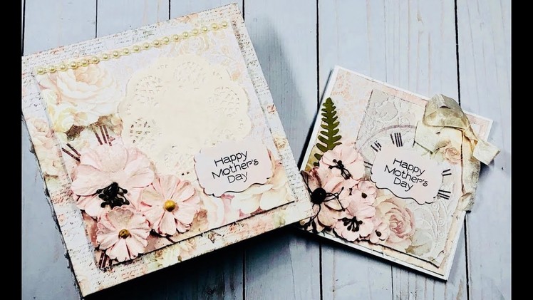 Shabby Chic Mini Album and Easel Card for Mother’s Day
