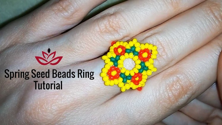 Spring Seed Beads Rings - Tutorial. How to Make DIY Seed Beads Ring?