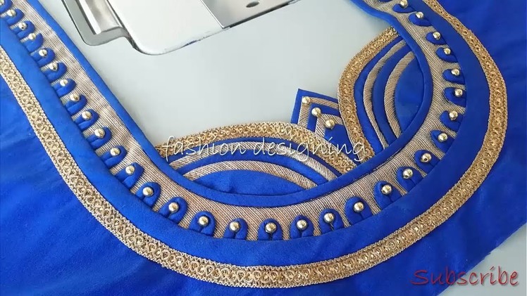 Stitching of a beautiful back neck design of a blouse at home easy | fashion designing