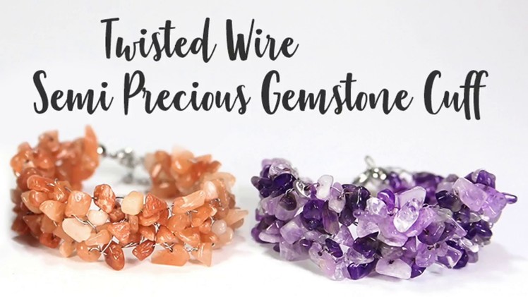 Twisted Wire Semi Precious Gemstone Cuff