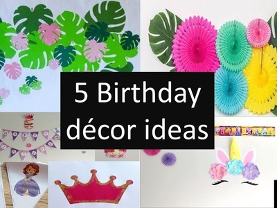 5 birthday decoration ideas at home with paper | paper craft ideas for birthday decoration