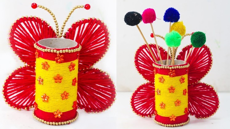Amazing Woolen Crafts || How to Make Butterfly Pen Holder || DIY Craft || Nusrat DIY Crafts