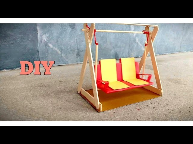 Cardboard Art and Craft Ideas | How to Make Cardboard Miniature Swing | Cardboard Jhula
