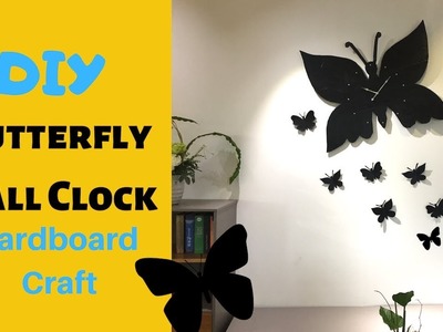 Cardboard Craft, DIY Butterfly wall clock | Wall clock decor