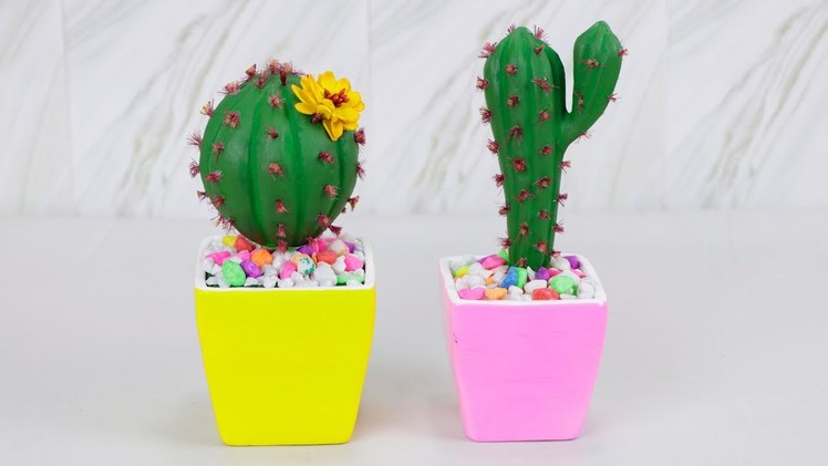 DIY Cactus || How to make Fake Cactus || cactus plant tutorial