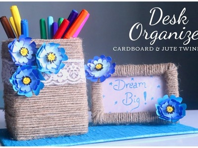 DIY Desk Organizer | Pen Stand with Photo Frame | Cardboard Craft Idea