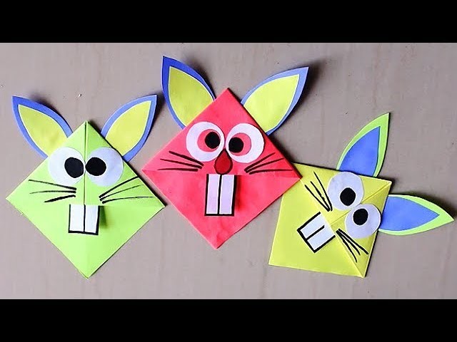 DIY -  Easy Paper Bookmark || Easter Bunny Corner Bookmark Paper Craft For Kids