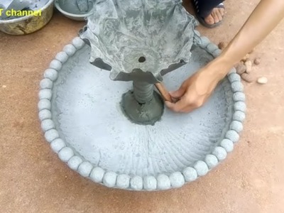 DIY - flower pot with cement at home. flower pot combined with fish tank