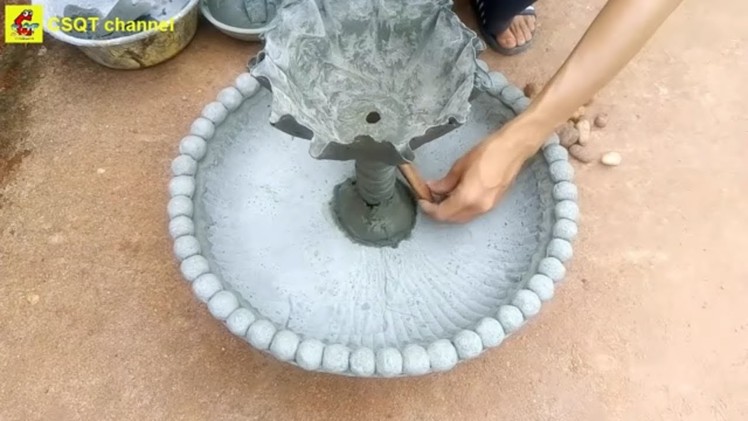 DIY - flower pot with cement at home. flower pot combined with fish tank