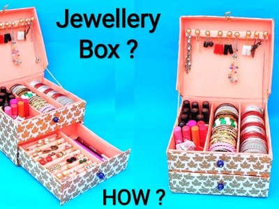 DIY : How to make Bangle box at home with cardboard box | Best out of waste | Easy Jewellery box