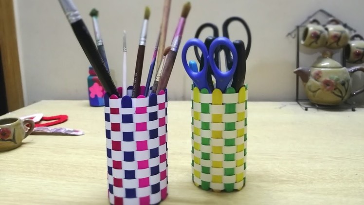 DIY ICE-CREAM STICKS STATIONERY. MAKEUP BOX 2019 | Art, Craft and Health