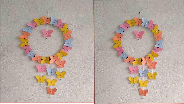 DIY paper butterfly wall hanging. paper craft ideas. DIY Room decor