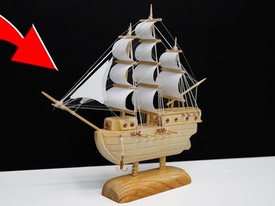 Hand-Craft Wooden Sailing Ship for Souvenir and Gift | DIY Miniature Seacraft | Wooden Craft Ideas