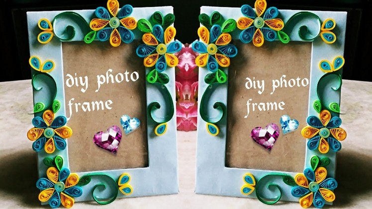 HAND MADE PHOTO FRAME. . Diy craft. handmade things.qulling craft#quilling photo frame. 
