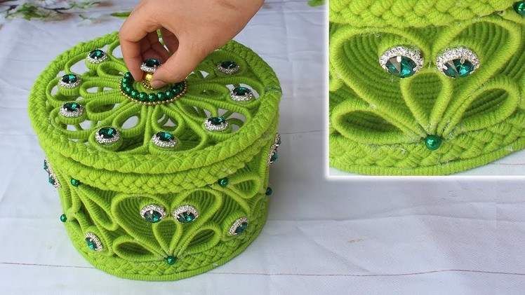 How to make a storage box - Jewellery box with woolen and newspaper