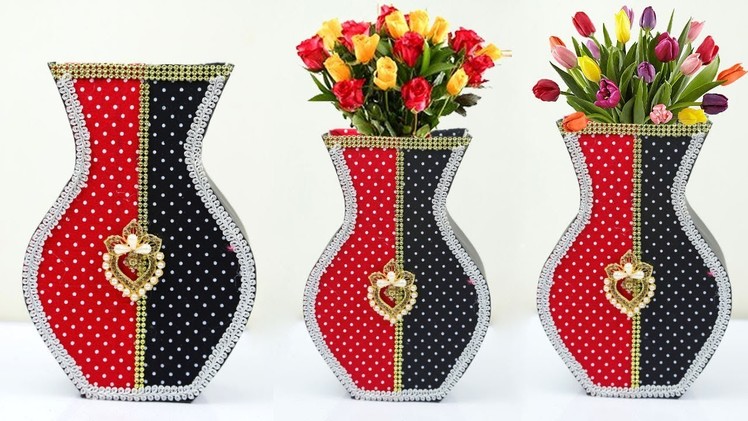 How to Make Cardboard Flower Vase Craft at Home | DIY Crafts Home Decor Idea