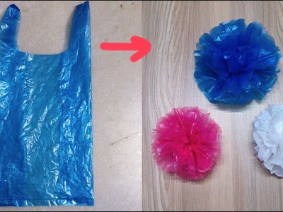 How to make flower with Carry Bags || Plastic Flower || DIY Craft Ideas