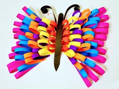 How to make paper butterflies | Rainbow Butterfly | ms crafts - craft for Kids