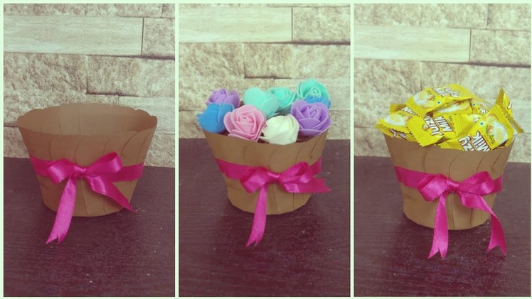 How To Make Paper Flower Basket | DIY | Paper craft | paper Pot